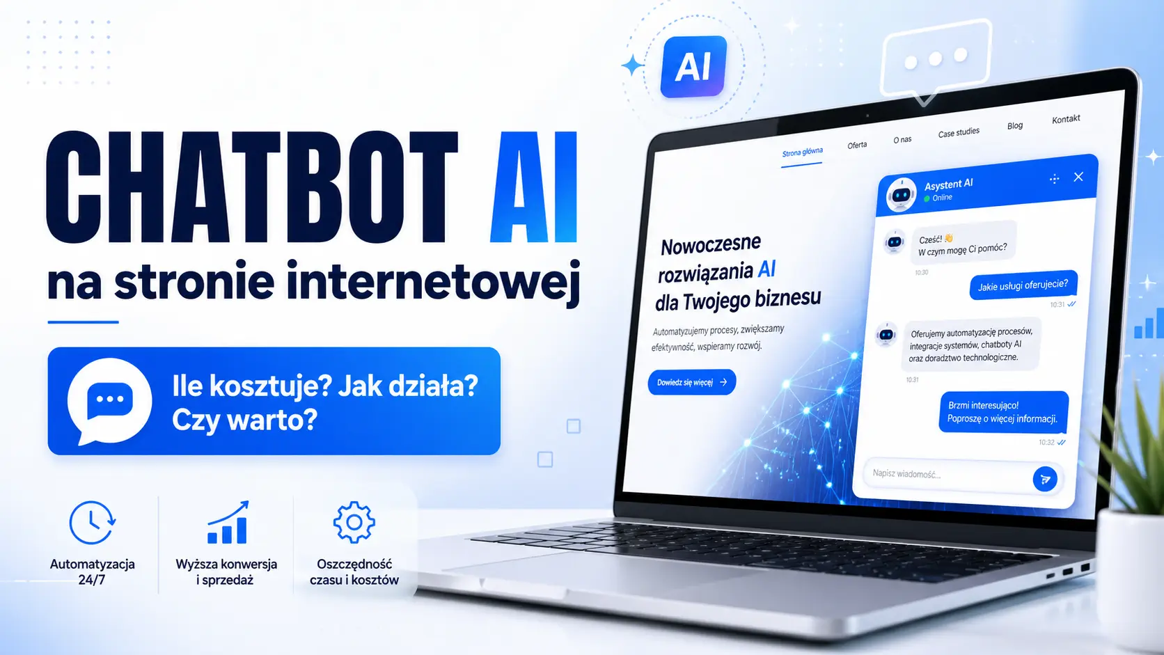 Chatbot AI na stronie internetowej. Ile kosztuje, jak działa i czy warto go wdrożyć w firmie?